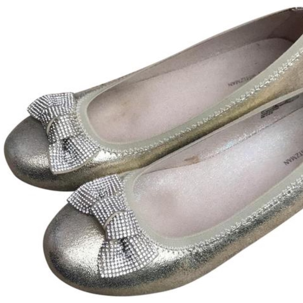 Stuart Weitzman Gold Glitter Flats